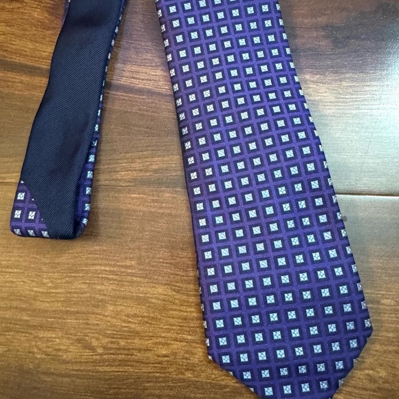TOMMY HILFIGER Purple and Light Blue Geometric Tie - Picture 8 of 10